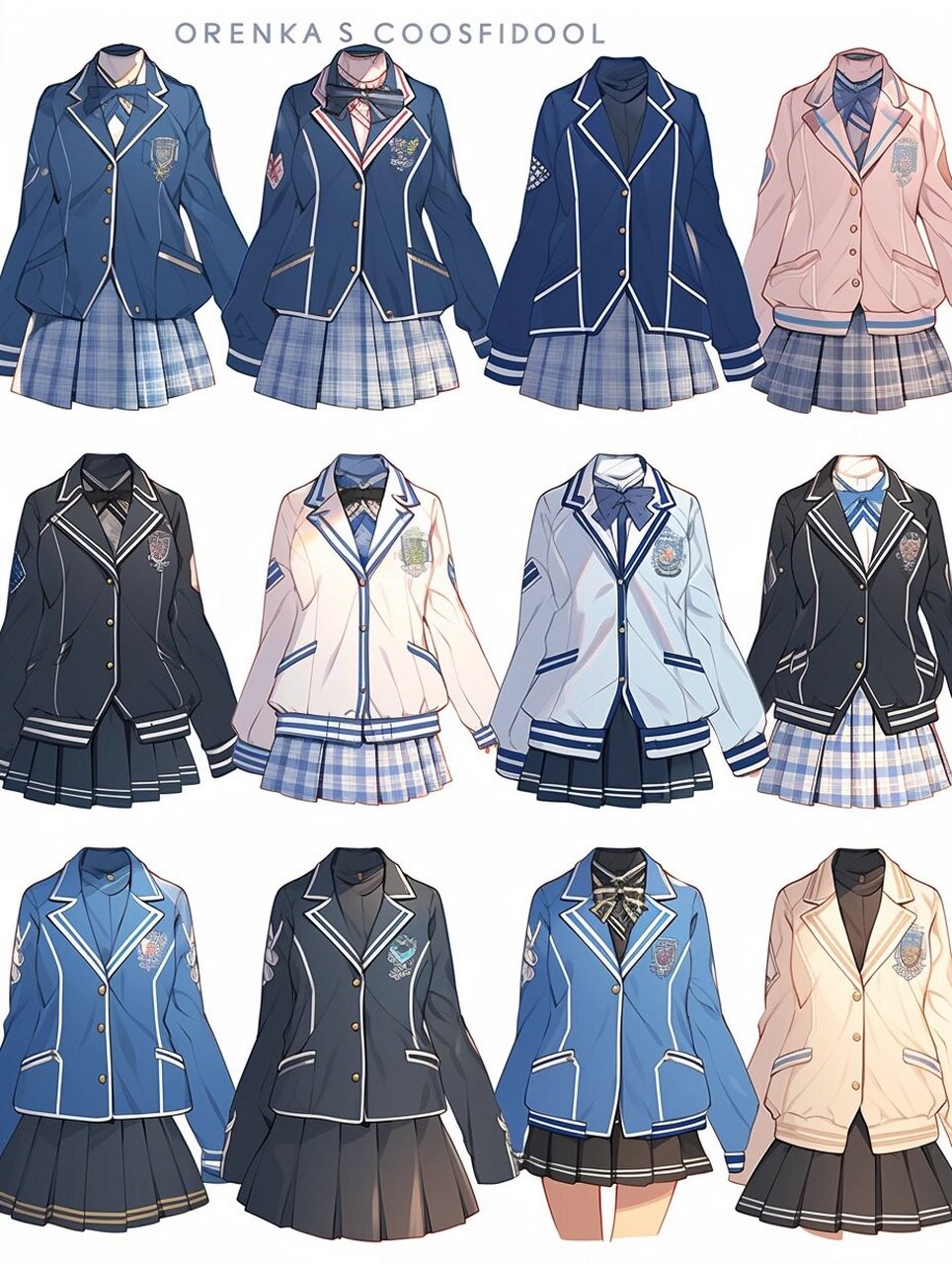 绘画素材库|jk制服 给自家oc挑件小裙子穿吧