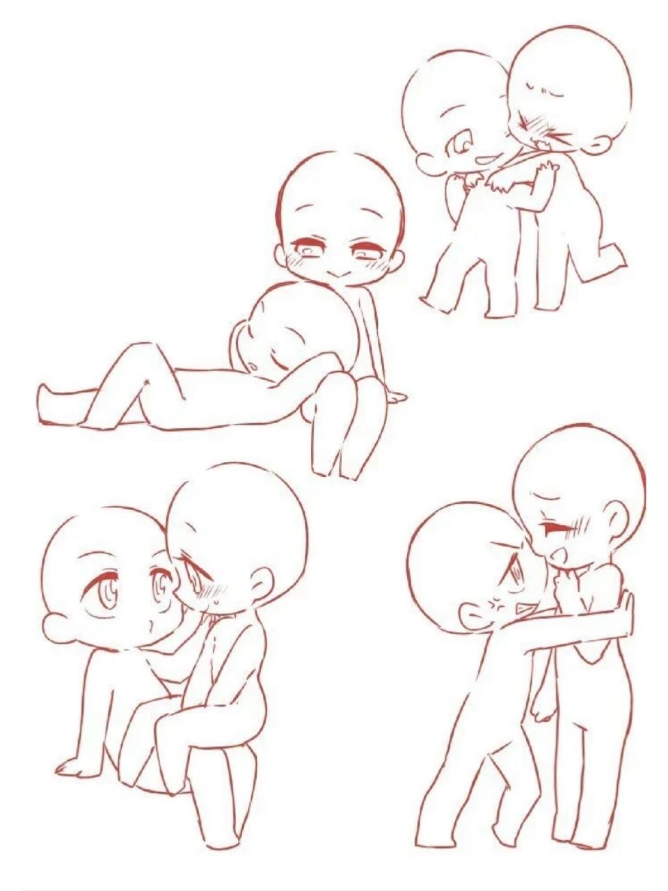 这么可爱快来抱走吧!绘画素材模板分享 礼貌抱图噢