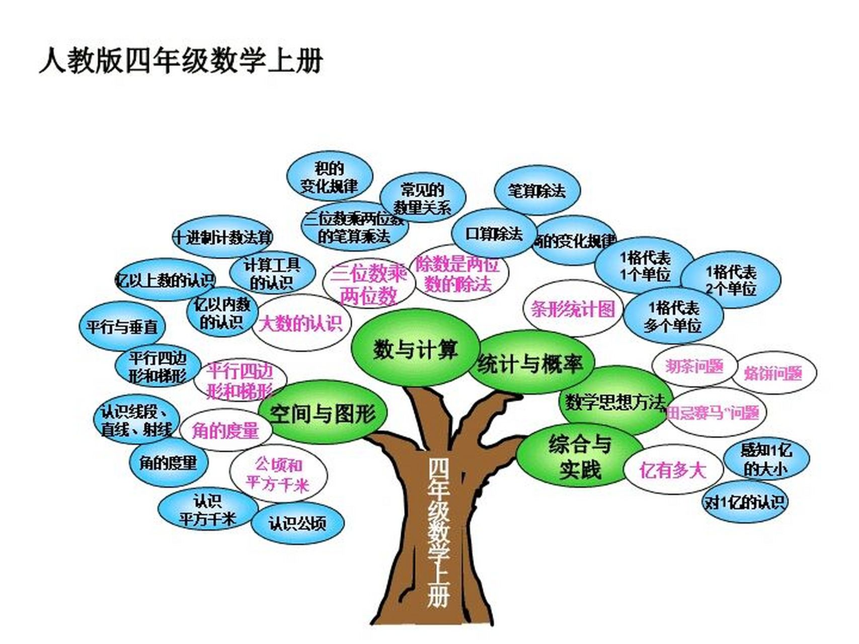 四年级数学知识网络图图片