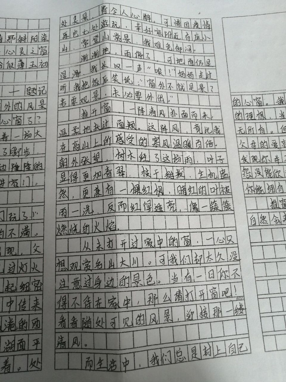 推窗风来作文800字,自己摘抄的