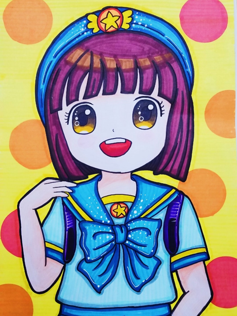 动漫 儿童画#动漫女孩#动漫人物#漫画#马克笔 #动漫分享