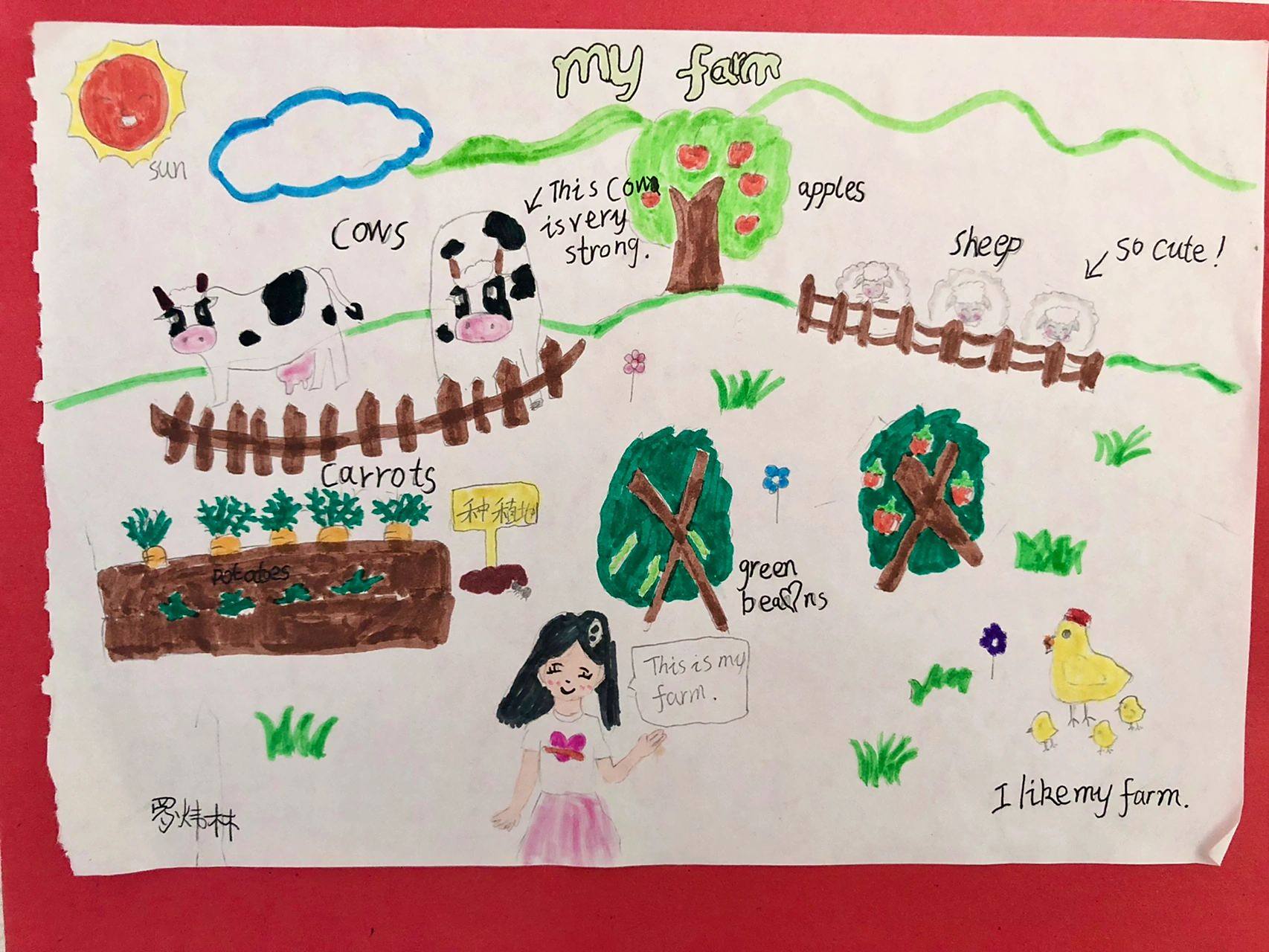 双减作业|小学英语第四单元my farm手抄报 这是第四单元我班上小朋友