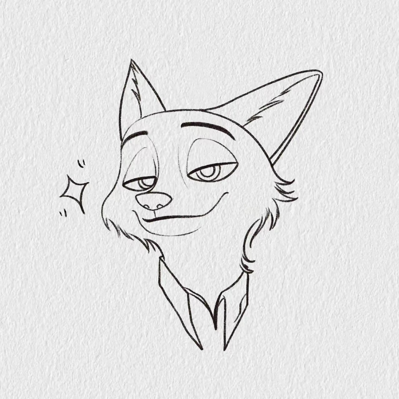 尼克狐尼克 简笔画