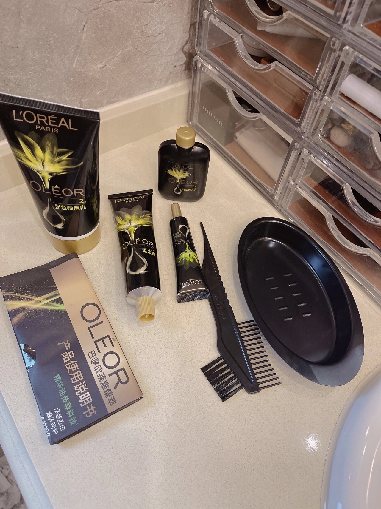 欧莱雅染发膏 4.45桃木褐棕