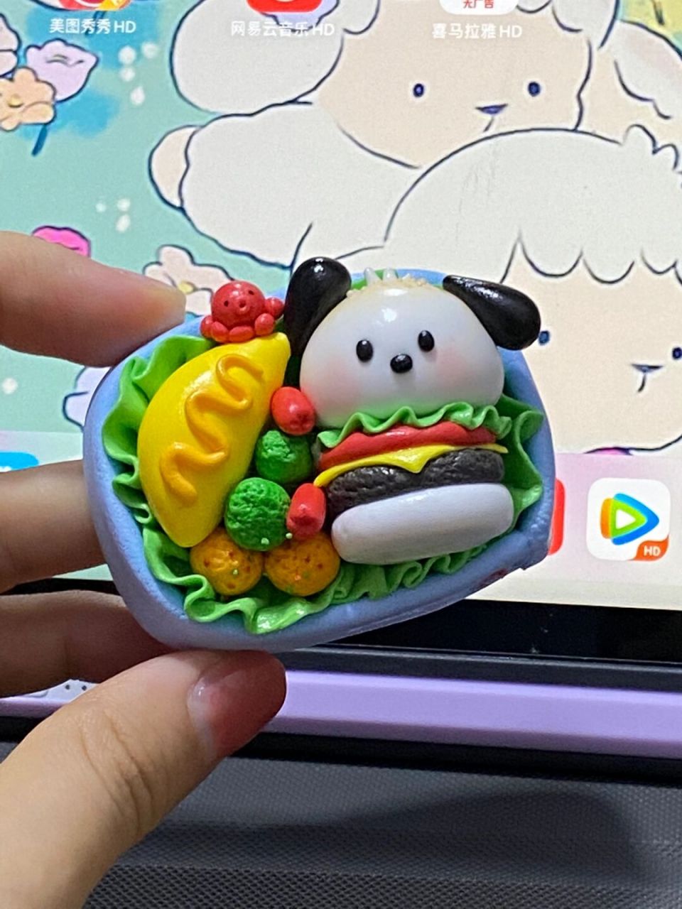 91便当系列-帕恰狗蛋包饭便当轻粘土教程 91周末的午后来一份便当