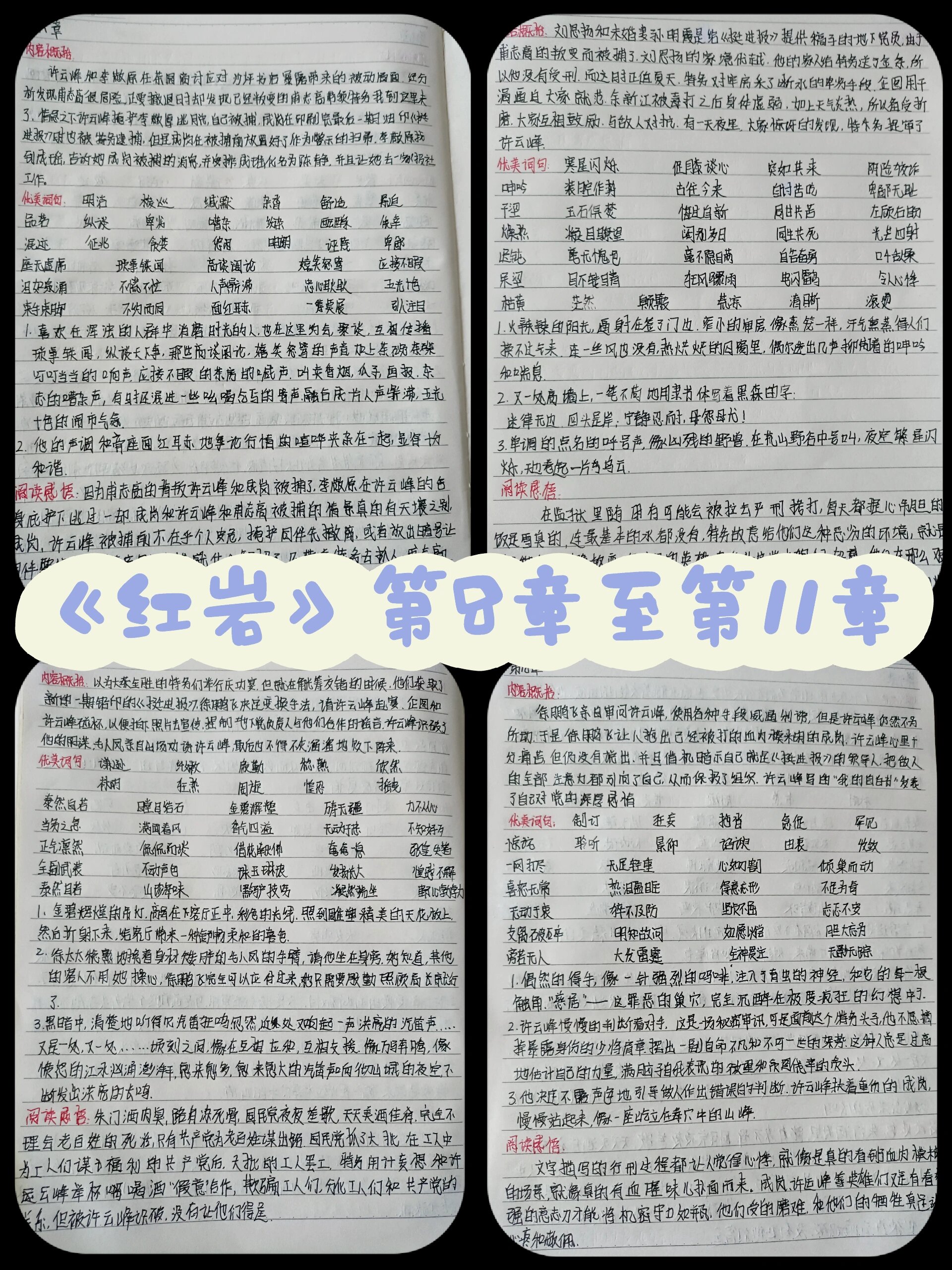 《红岩》读书笔记第八章至第11章