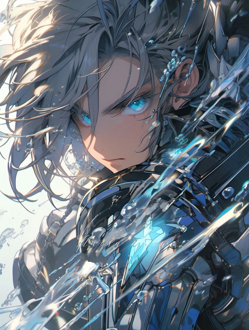 机甲战神|银发男神|坚毅勇猛男生头像 7615那个男人的降临引起