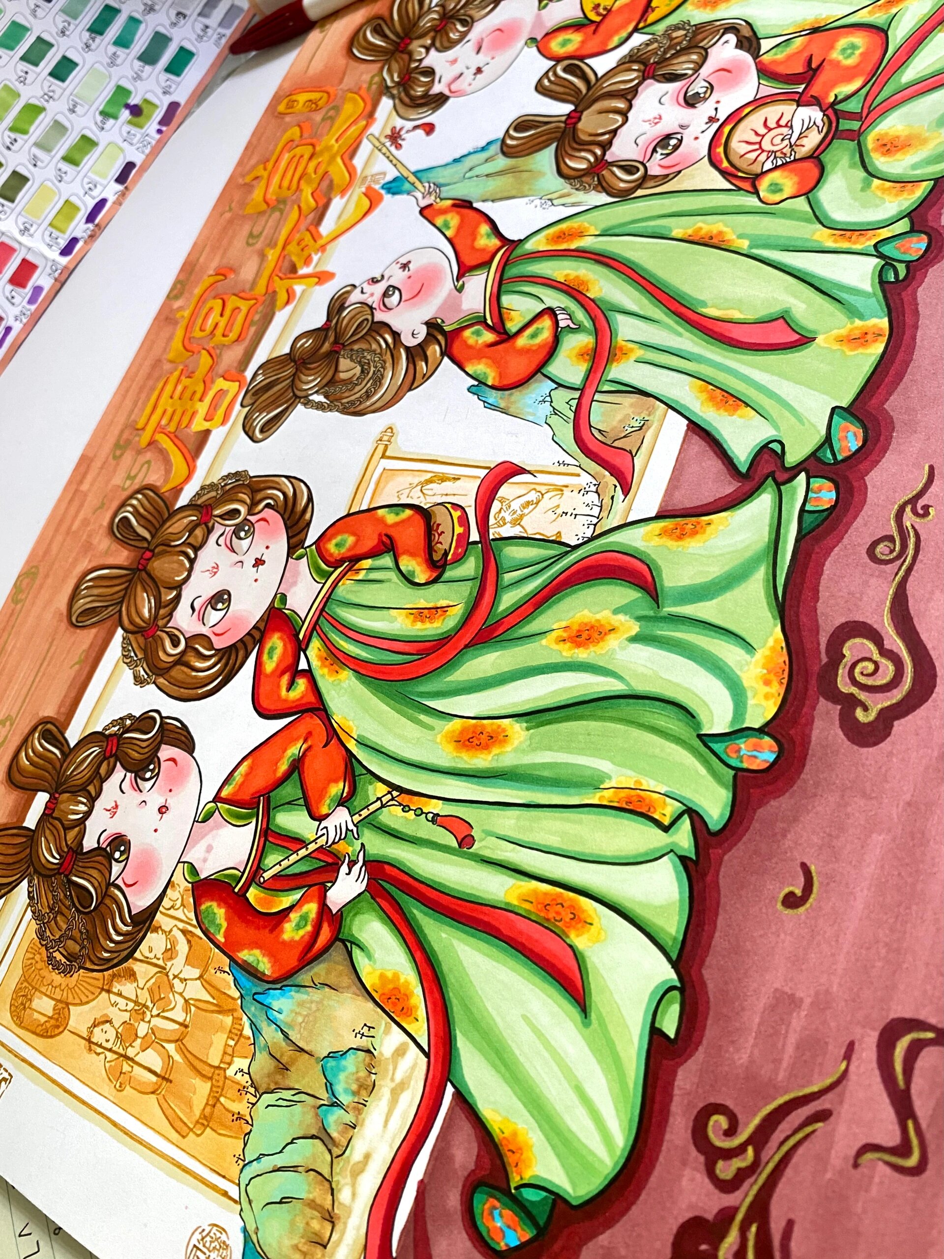 原创唐宫夜宴主题画