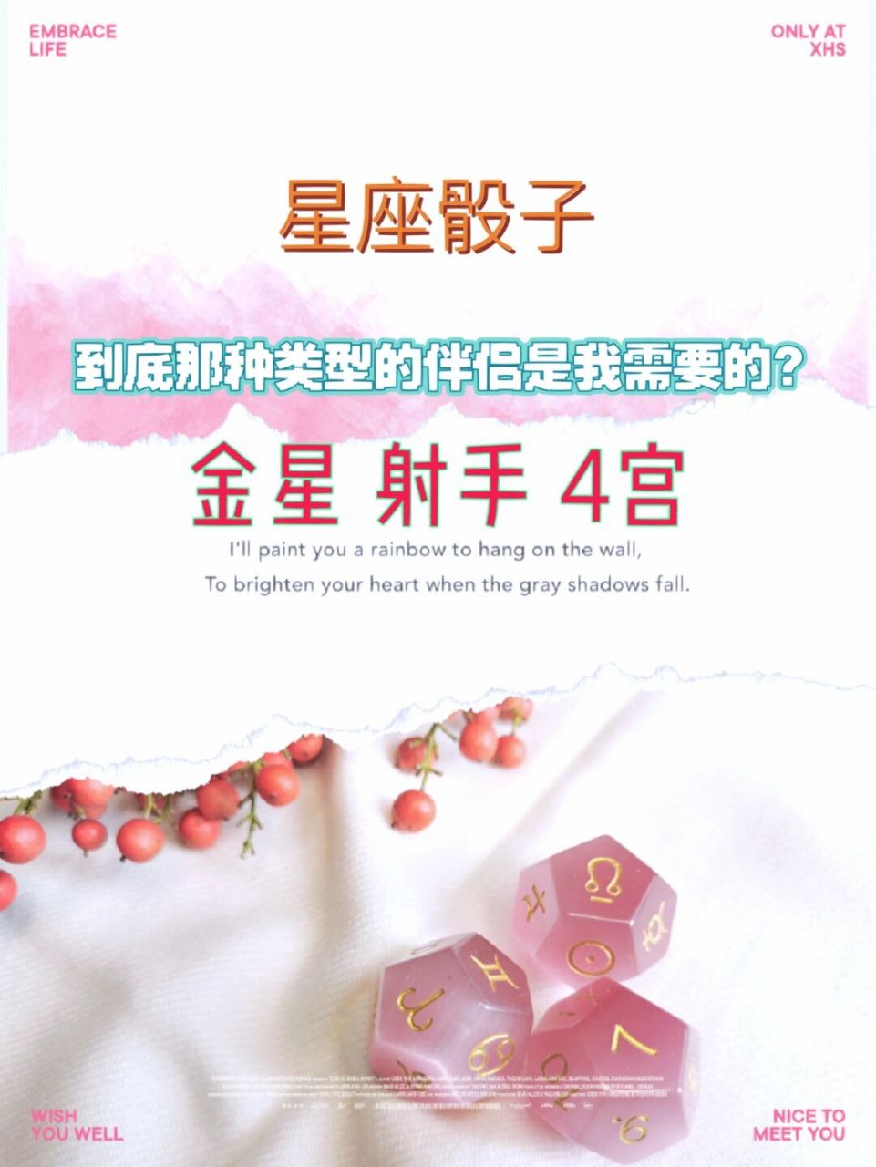星座骰子我需要哪种类型的伴侣金星射手4宫 这个时代,我们被各种价值