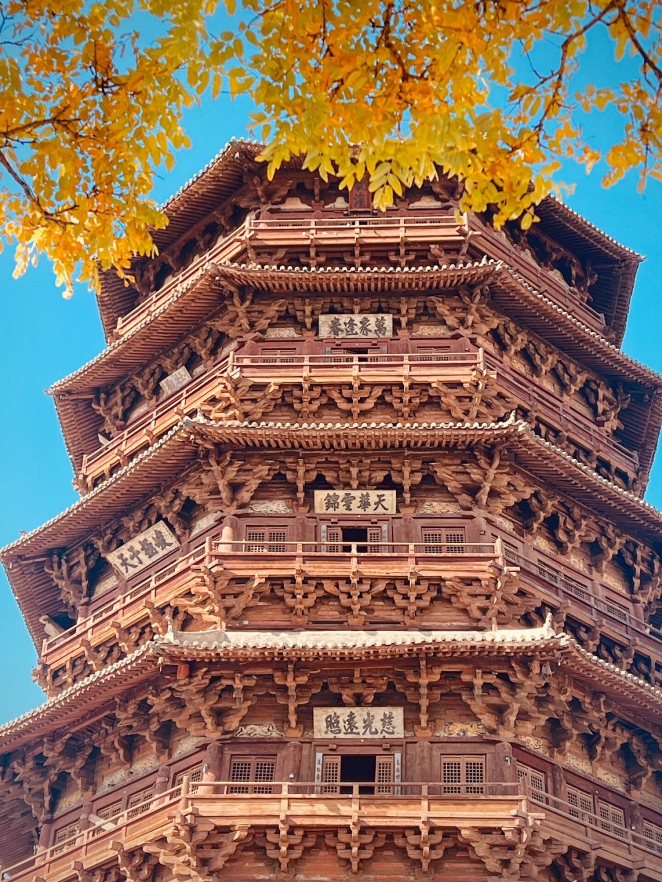 应县木塔 | 天下奇观 大同之旅最爱应县木塔 在塔下观塔属实壮观 风铎