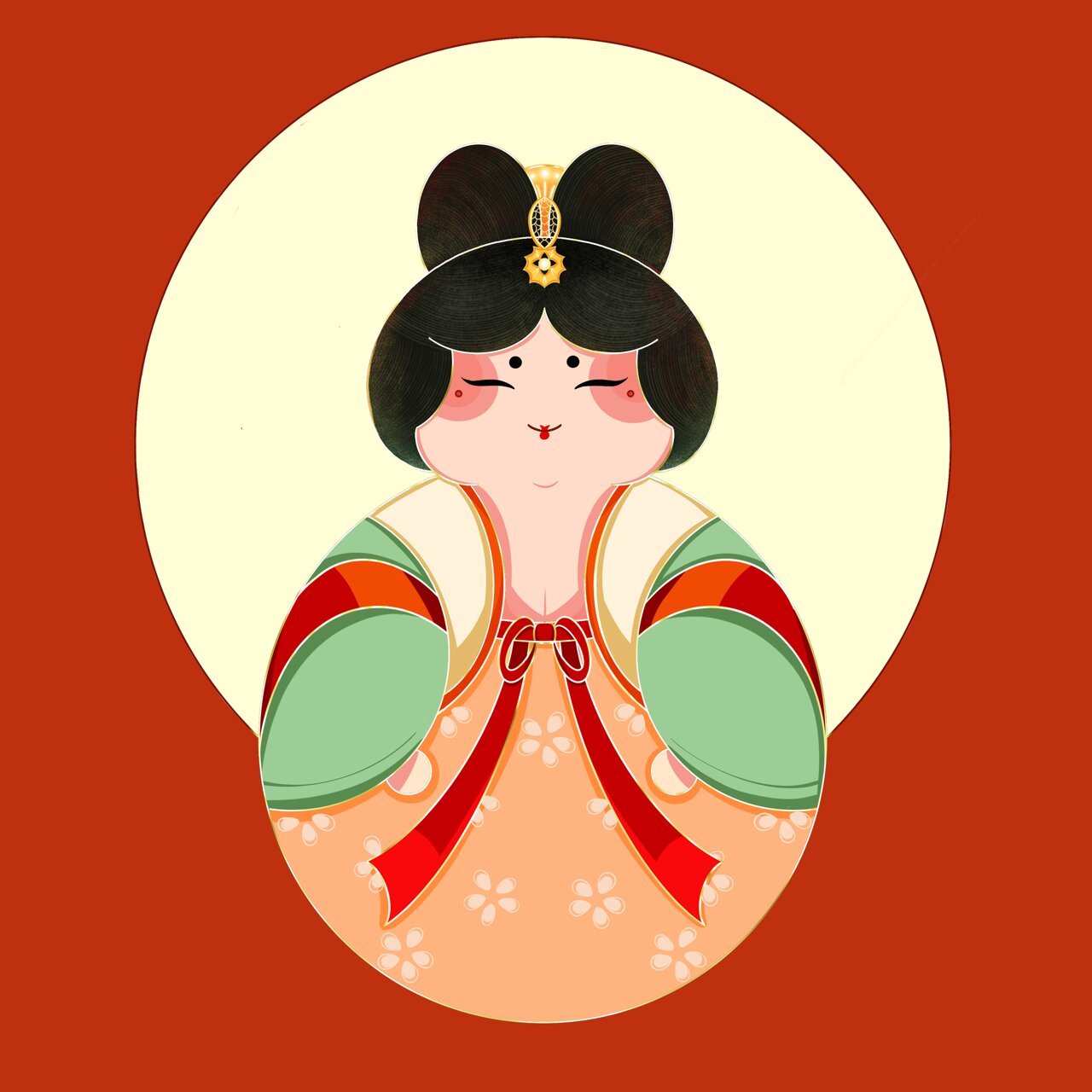 原创插画|唐朝仕女「用8715组成的小胖妞」 要说唐朝仕女带给我的