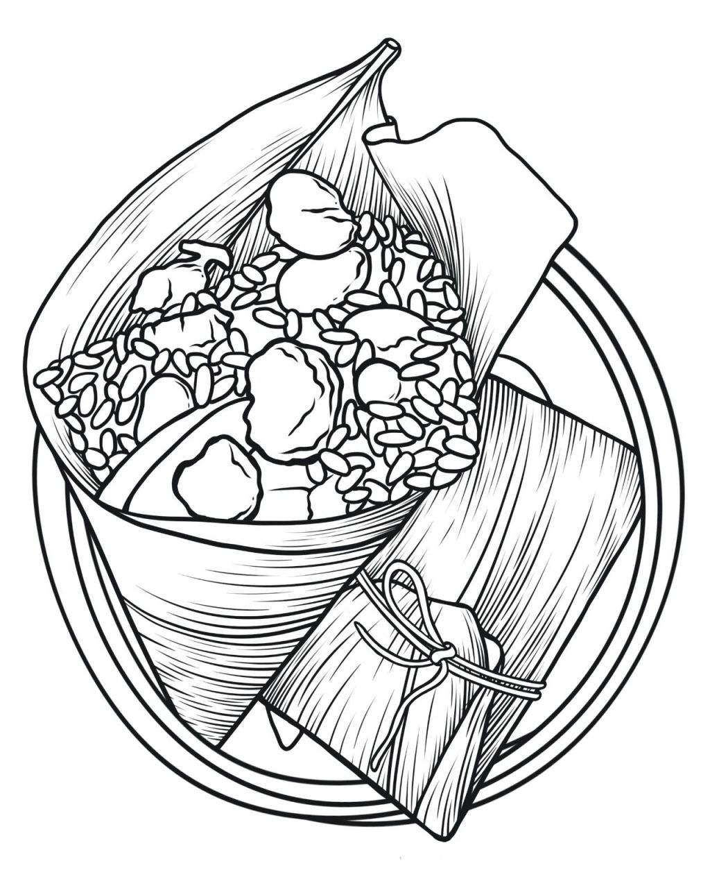 插画分享/美食插画/端午粽子 这不端午快到了,画了个粽子祝大家端午