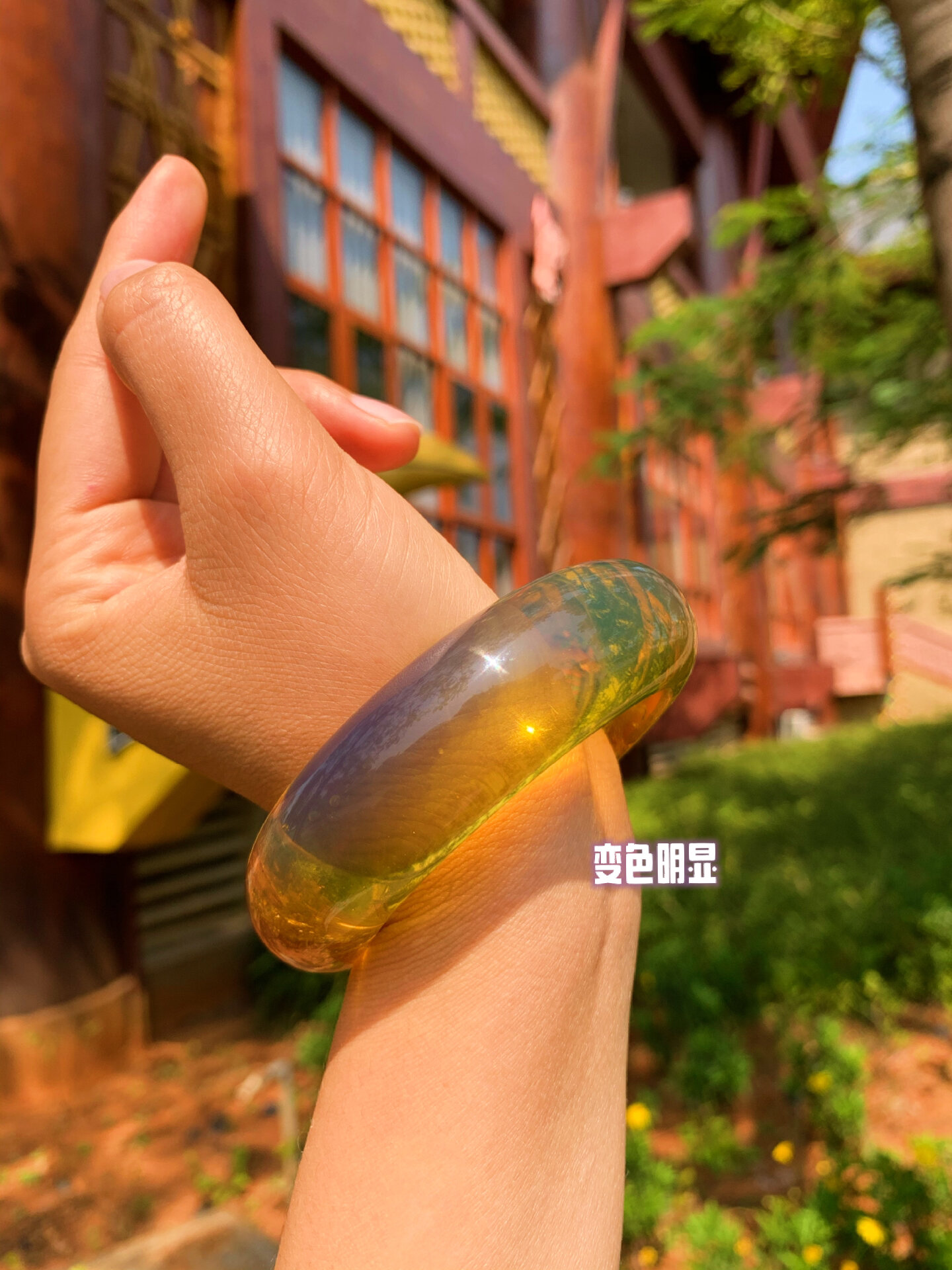 蓝珀手镯·琥珀里的天花板 蓝珀是琥珀中的高端珀体,一支亮色系的蓝珀