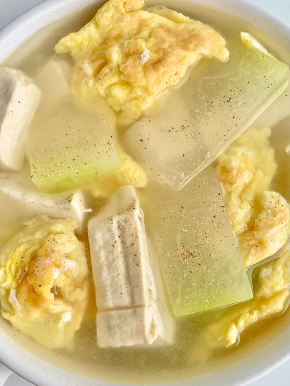 冬瓜豆腐鸡蛋汤!非常鲜美好喝! 超级清爽!刮油!