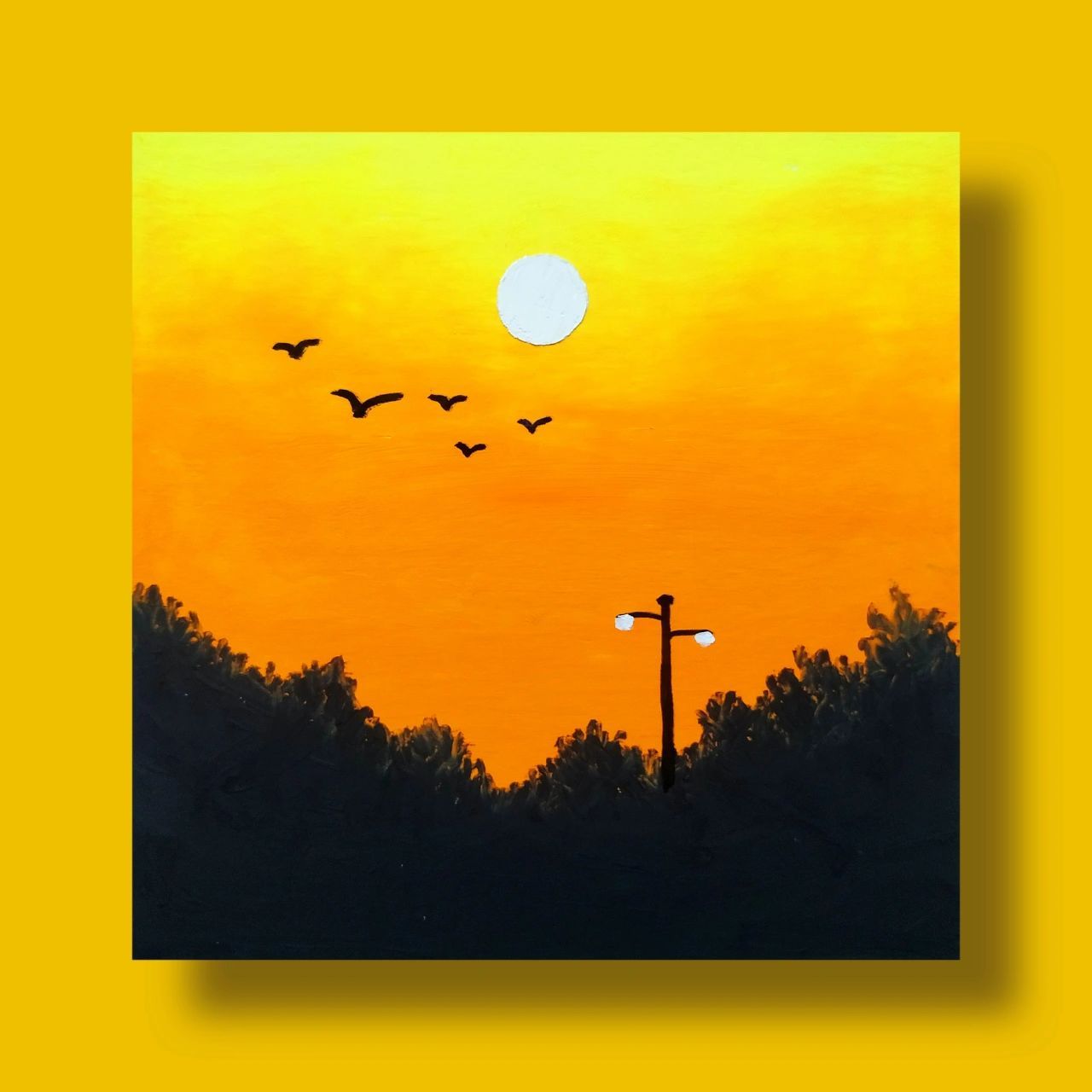 油画棒·画一个暑假|夕阳95|附教程 这两个黄色也是很少用到 热衷于