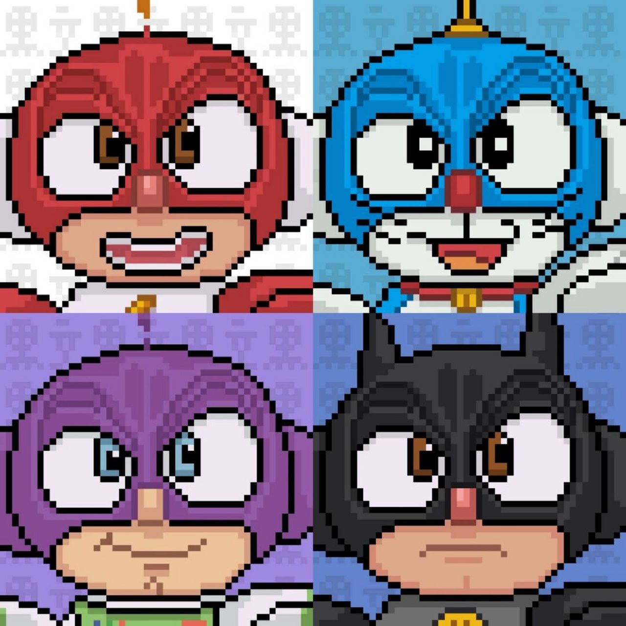 你小子能认出这些小子是哪些小子吗[坏笑]#像素画##电击小子# #头像