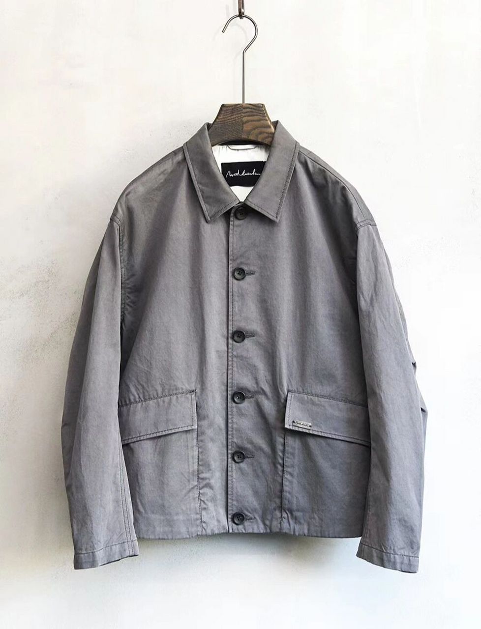 北纬三十度男装2022春 复古翻领落肩工装茄克 6761 翻领及单排