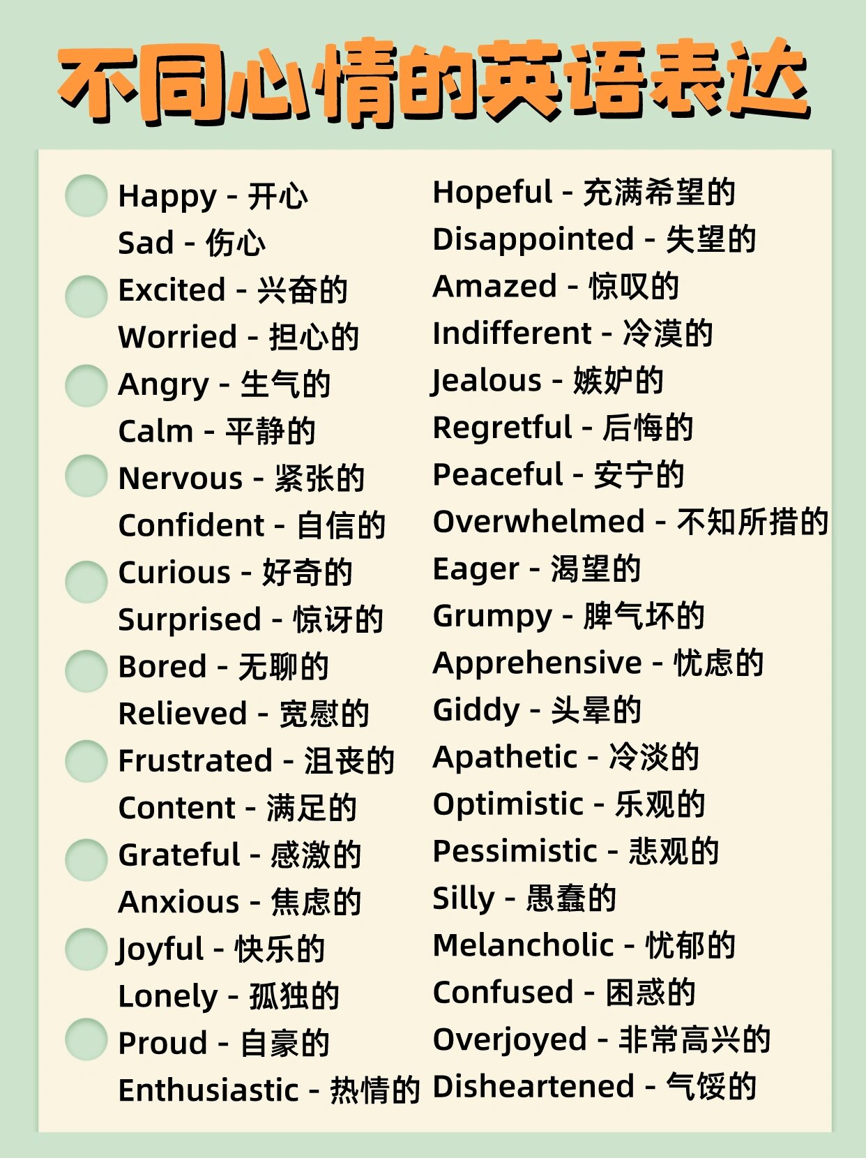 整理分享|不同心情的英语表达