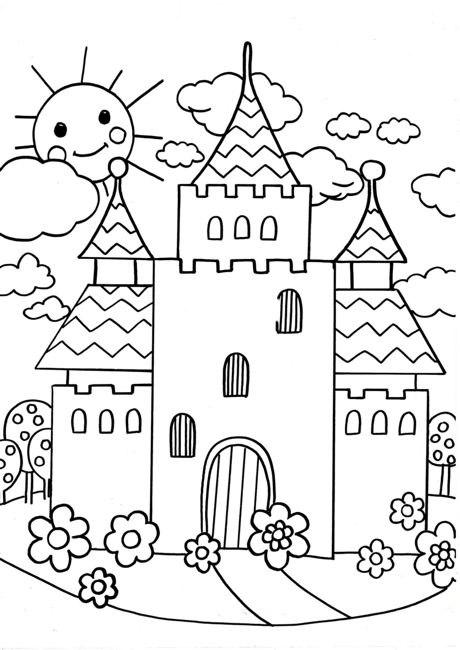 马克笔画城堡简单图片