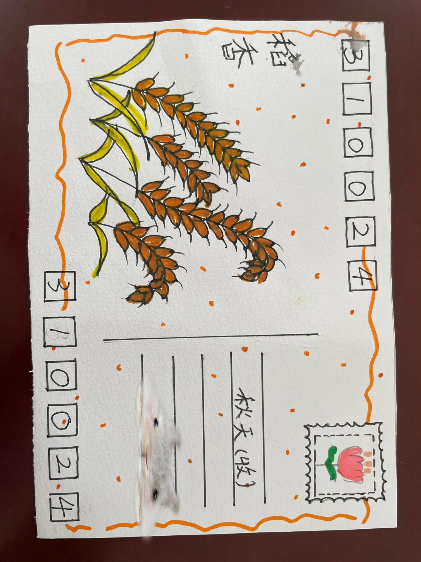 孩子们的秋游作品,秋天的明信片 秋天收男孩子的浪漫