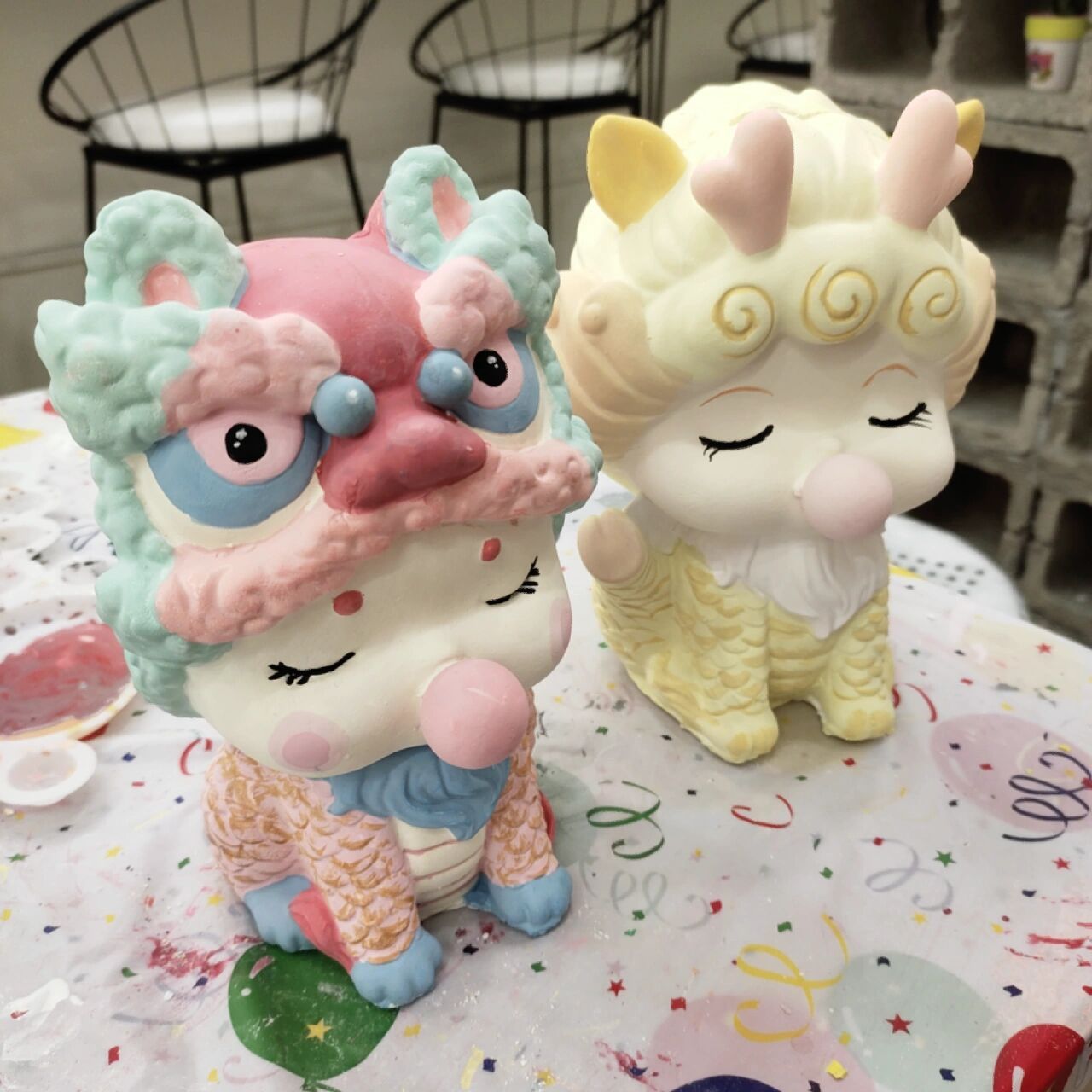 石膏娃娃|玉麒麟-泡泡龙  快乐涂色