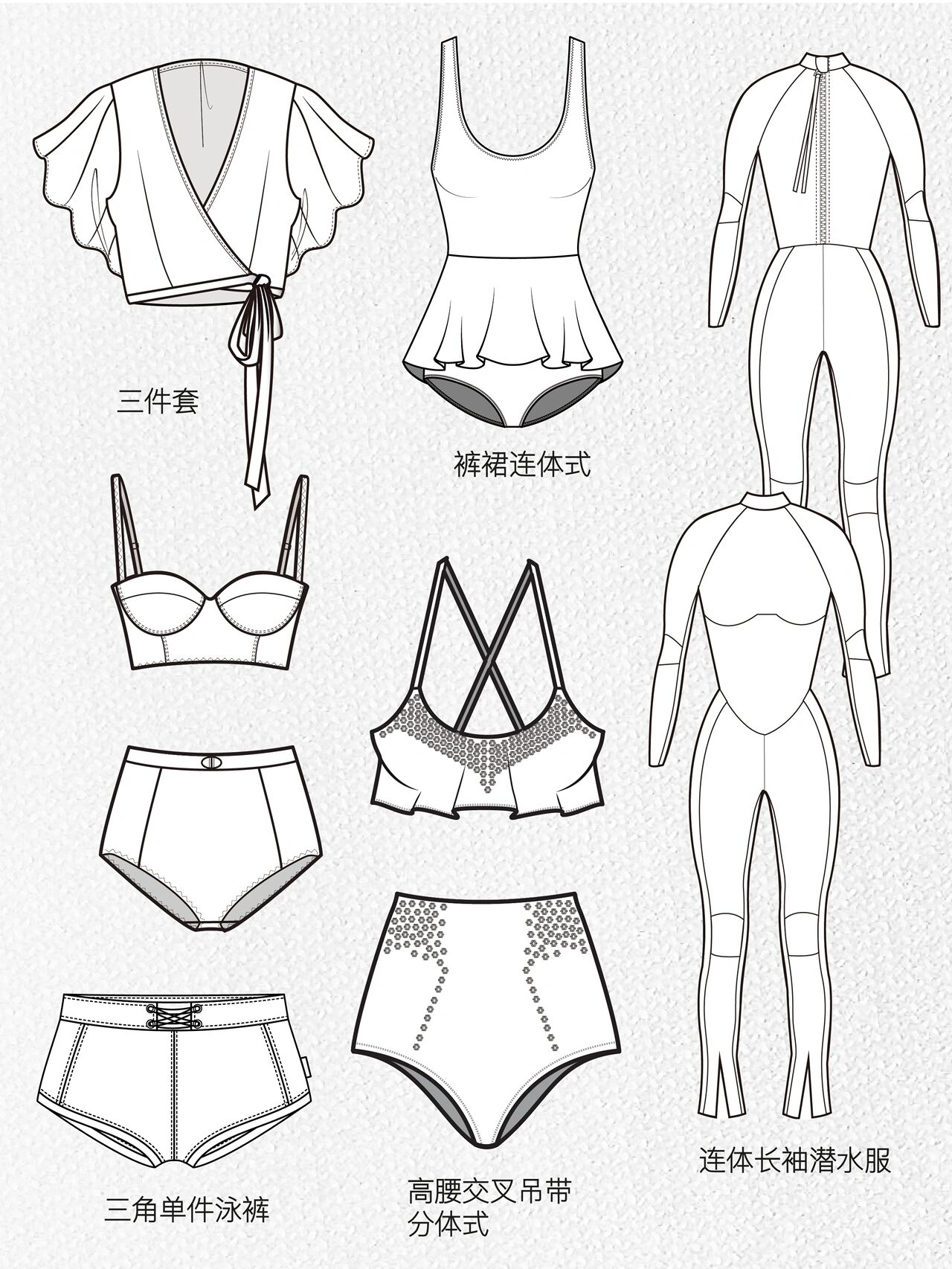 服装设计|15款泳衣03款式图分享