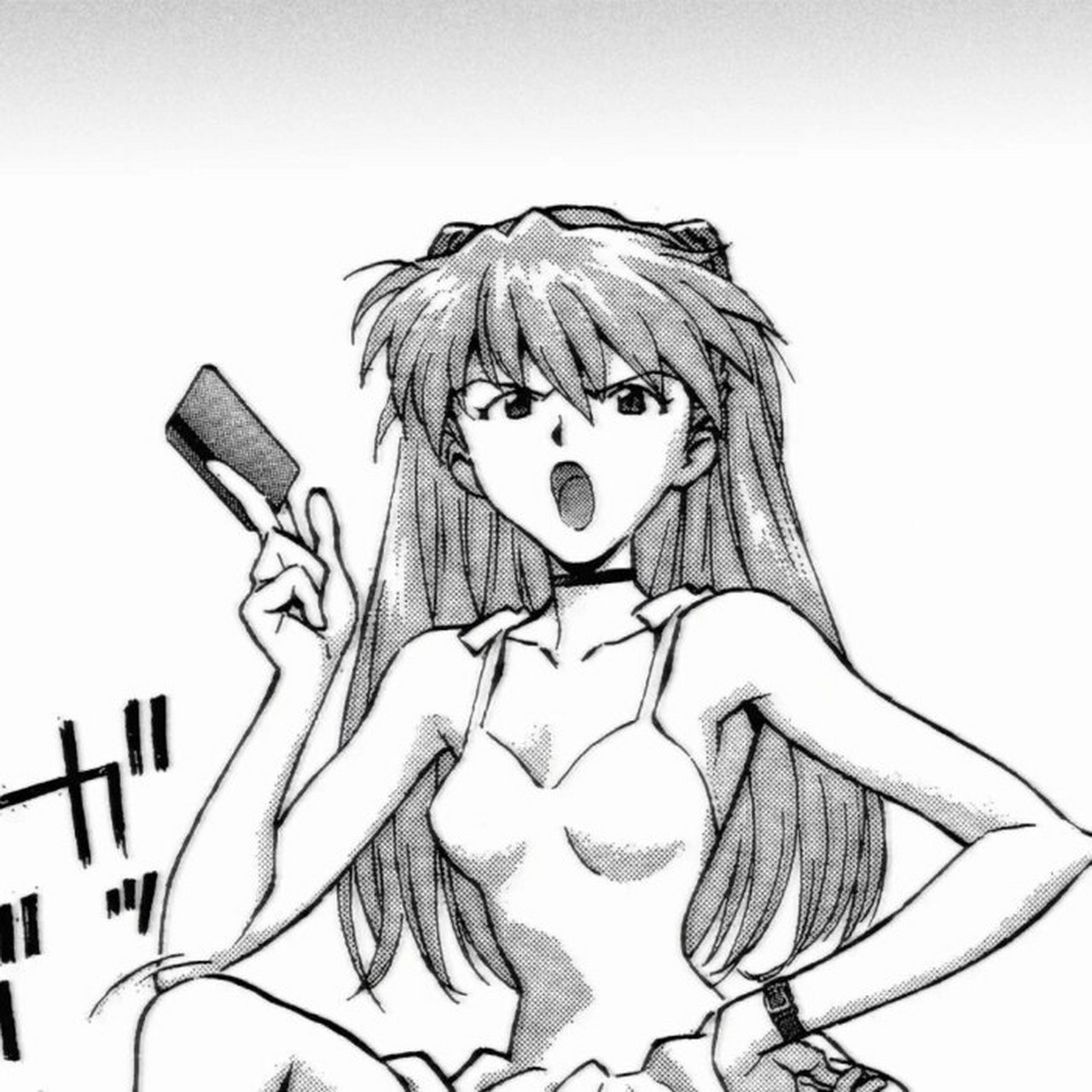 明日香黑白漫画头像