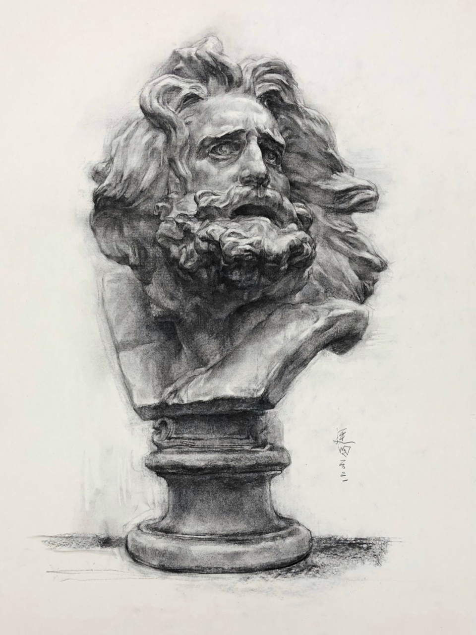 《马赛曲》石膏像素描写生.