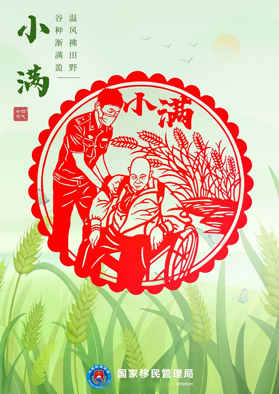 剪纸海报丨小满小满 幸福美满