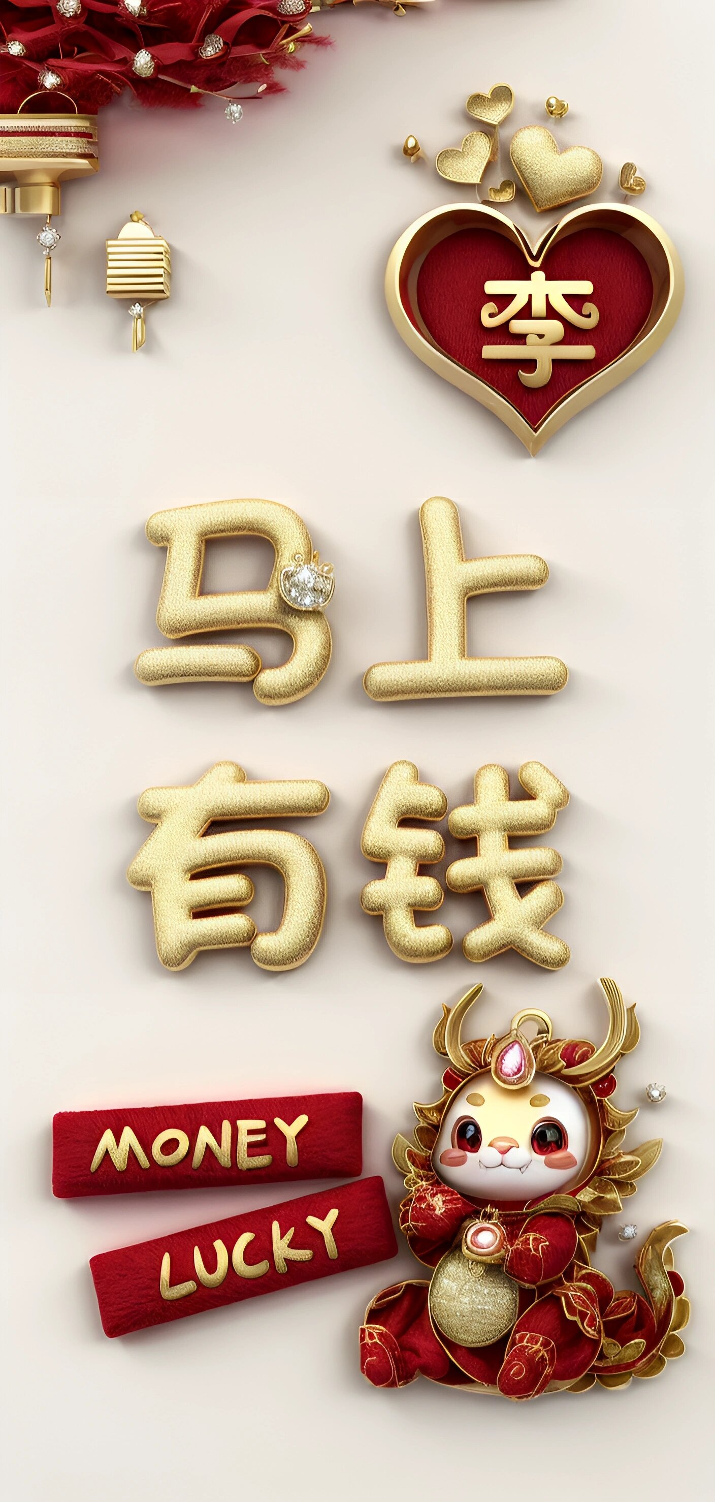 2024马上有钱 暴富手机屏保壁纸请自取