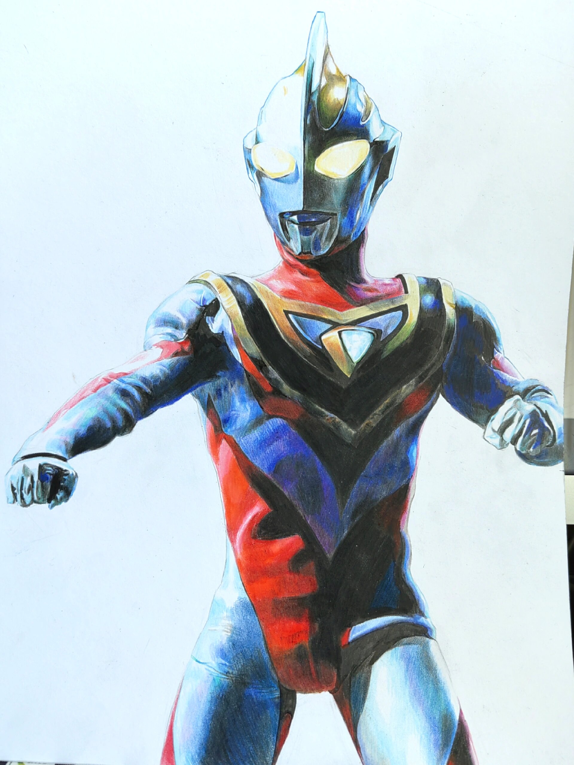 彩铅手绘|盖亚奥特曼