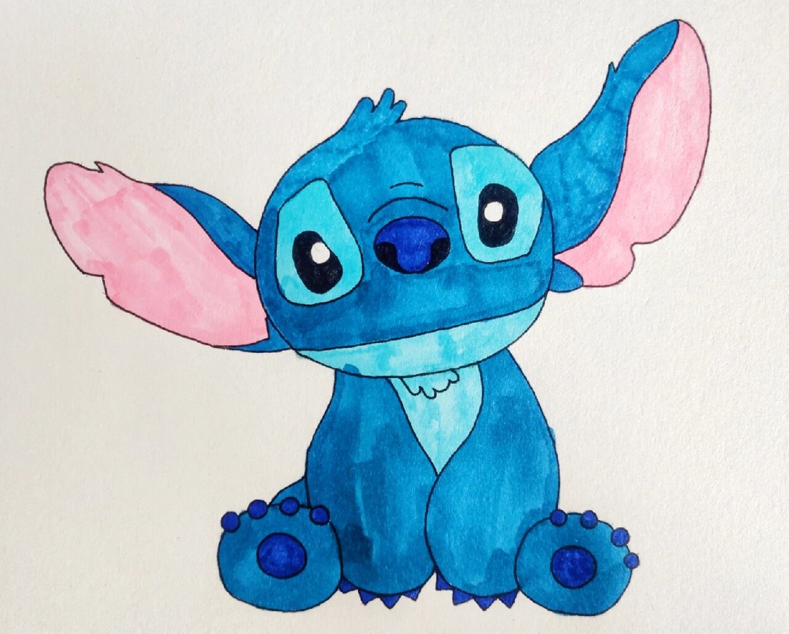 手绘139天|史迪仔|卡通篇|附过程图 卡通系列 工具:水性笔,水彩笔