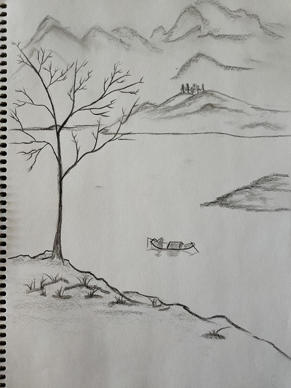 【有画生活】古风  风景画 时隔一个多月,总算想起来画完了,虽然画的