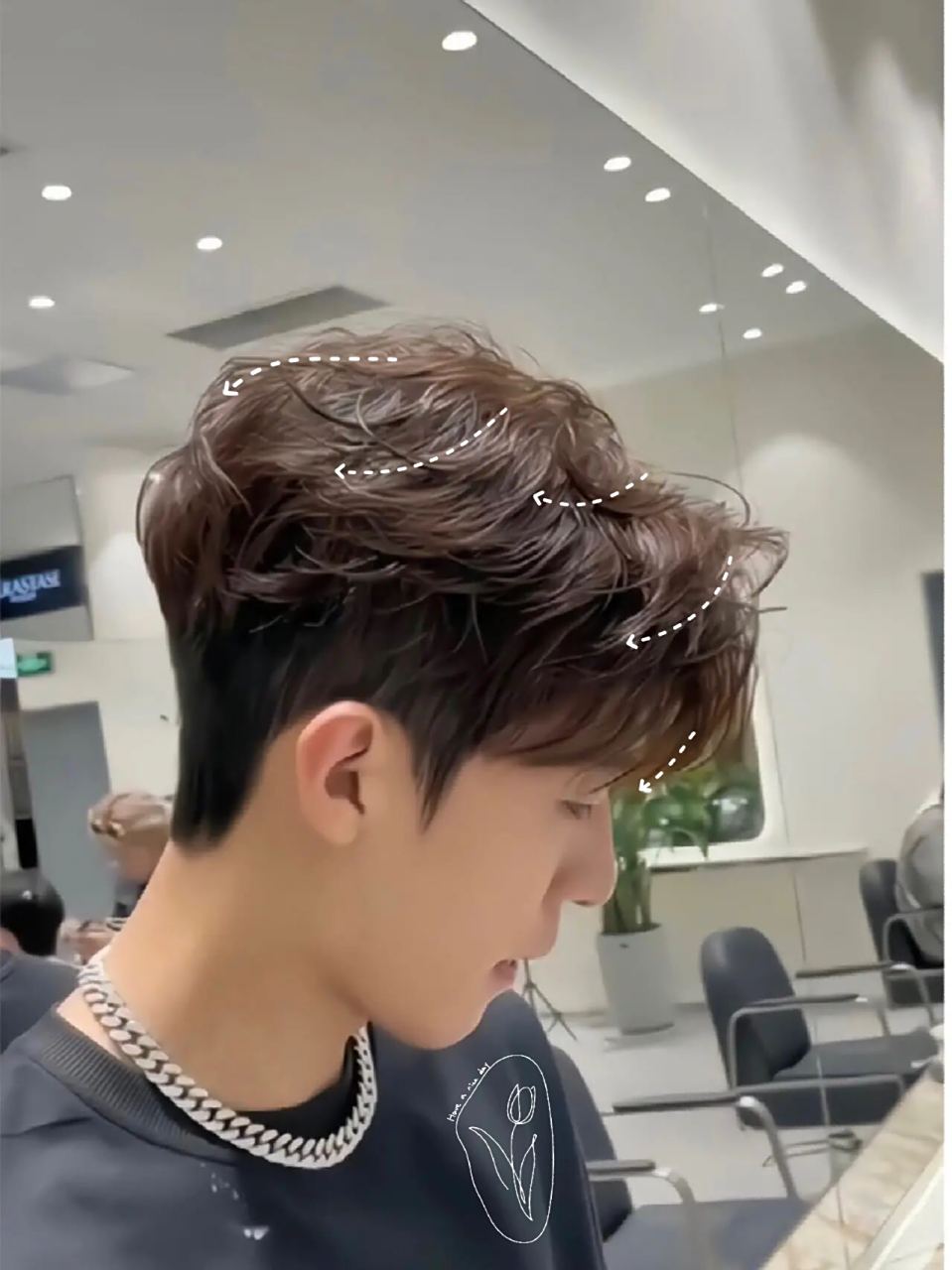 韩式三七分纹理烫!