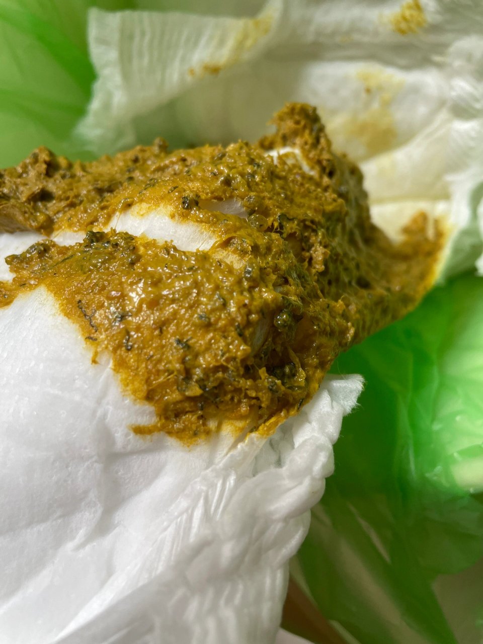 昨天第一次吃香蕉,今天下午宝宝拉的便便里面有很多黑色"线头",把我