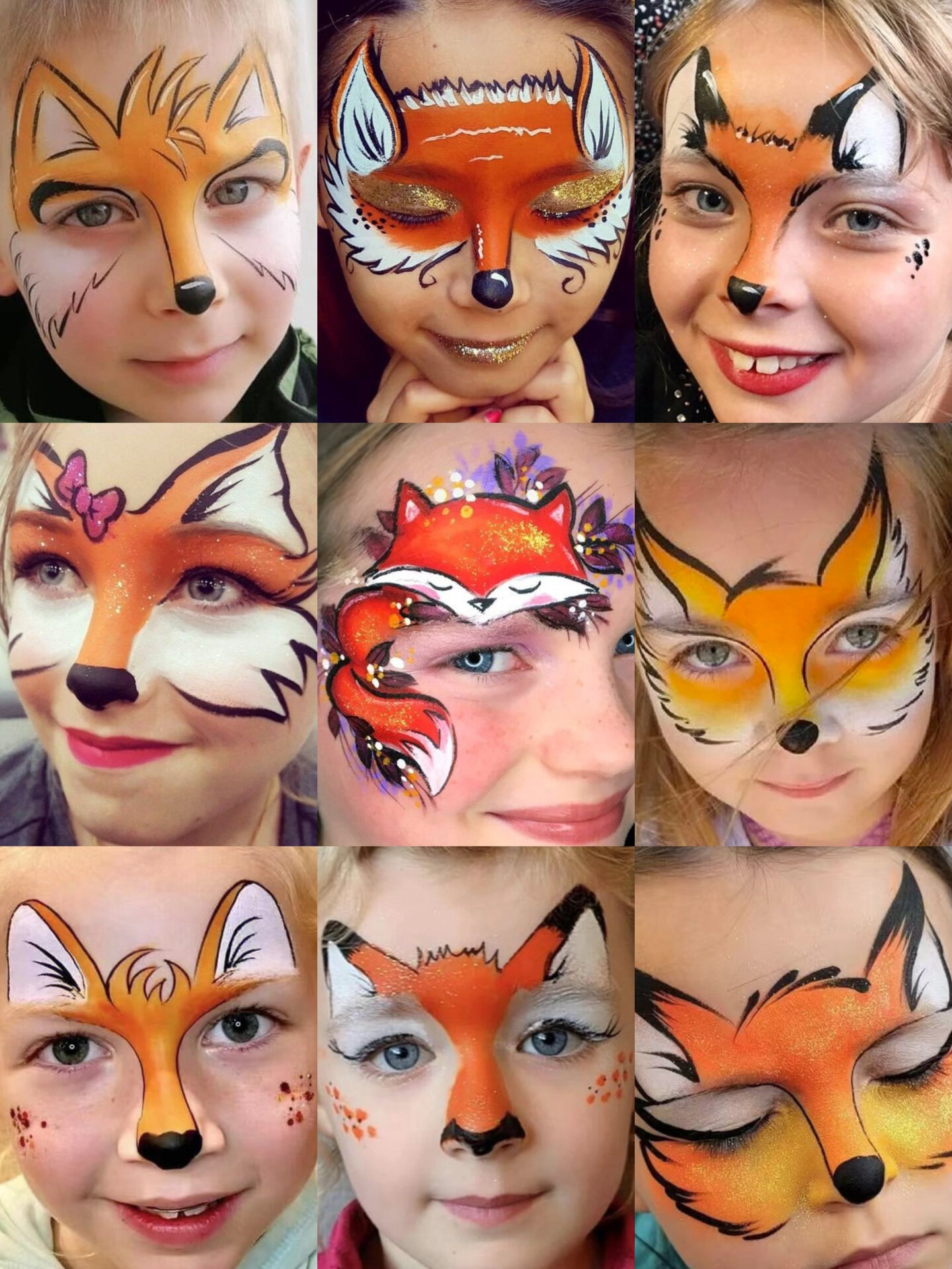 儿童面部彩绘图集分享|小狐狸来啦