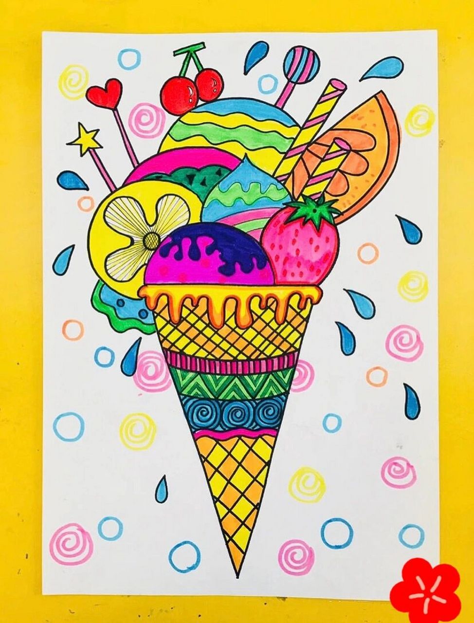 第二十四课:儿童画冰淇淋 第二十四课:冰淇淋 知识目标:学会冰淇淋的