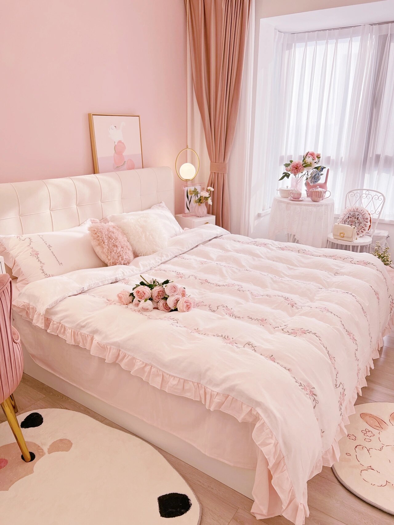 我的家一直在温暖我|粉色轻奢少女心卧室🍥 家里的主卧装修成了我敲