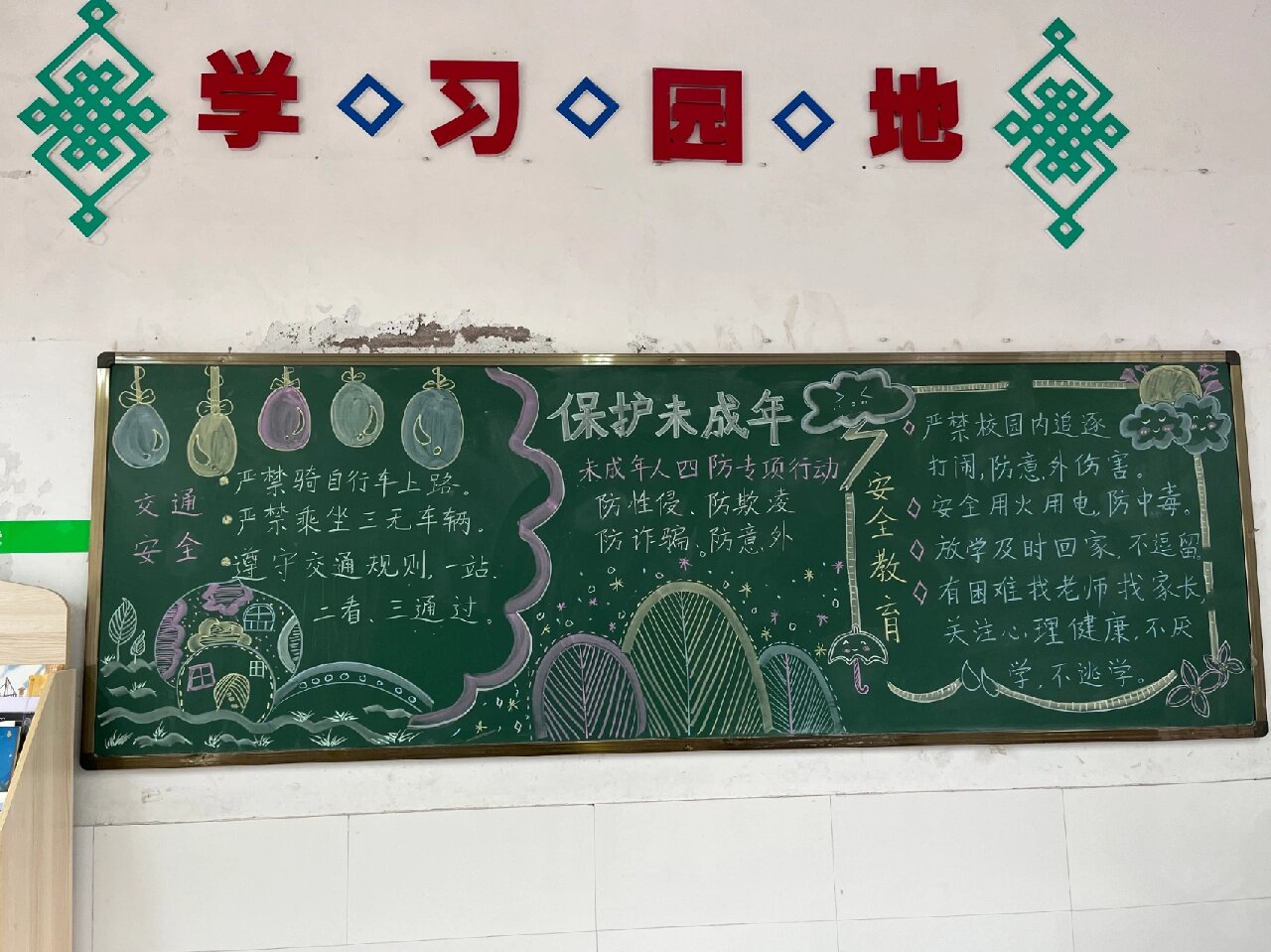 保护未成年人  黑板报