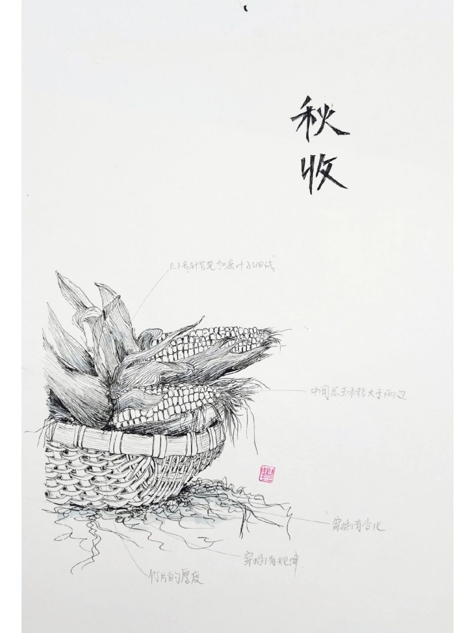 课题 少儿美术《丰收》速写线描       感谢 老师素材