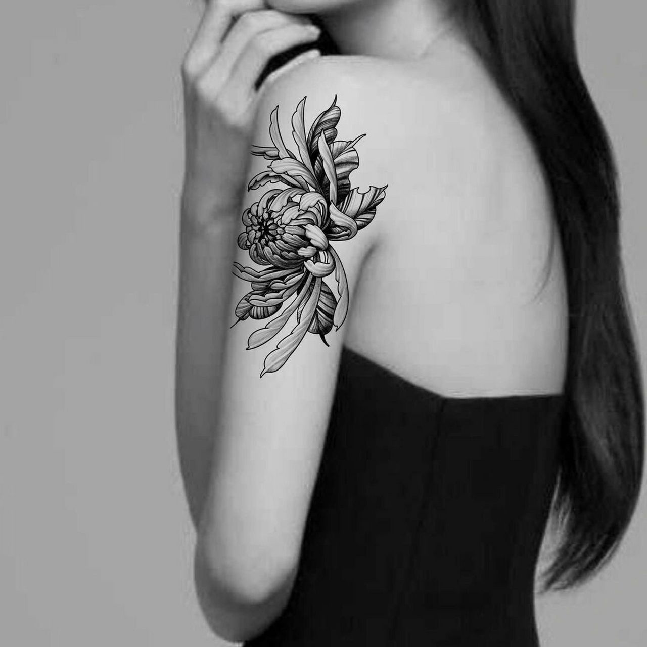 菊花纹身手稿 手臂图片