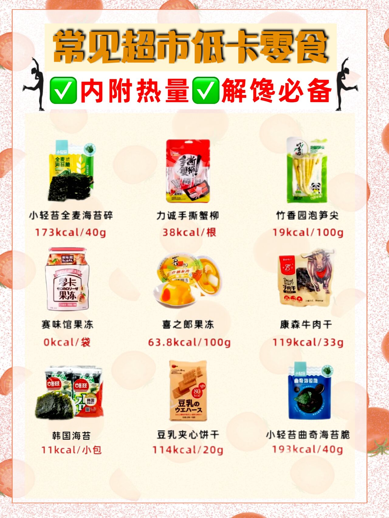 97越吃越瘦36款超市常见低卡零食,藏7515 36款超市低卡零食合集