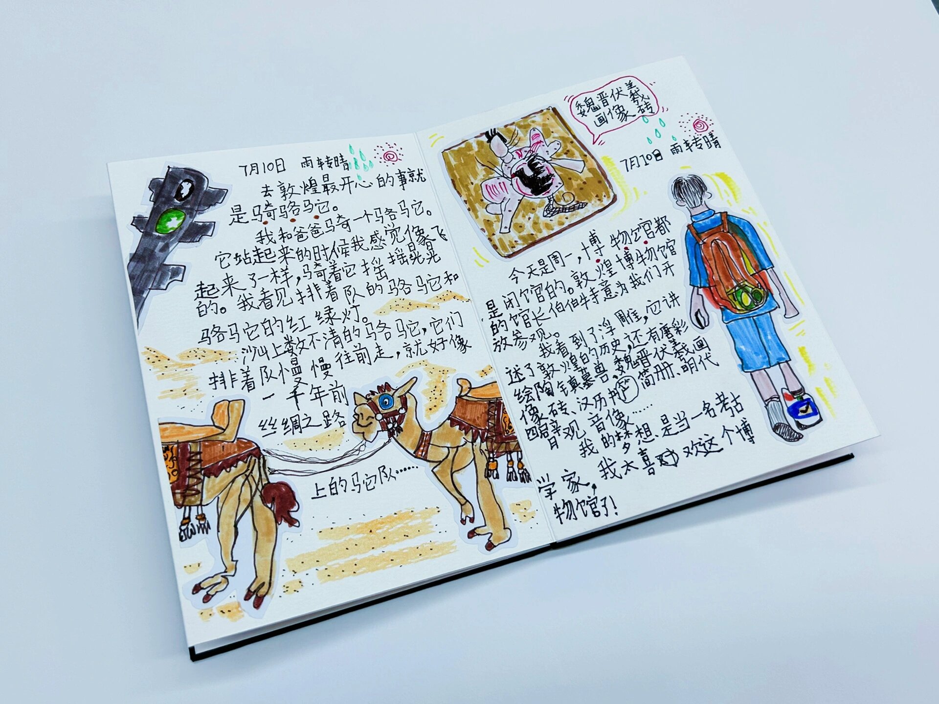 一年级的暑假,图文并茂的《旅行日记》!