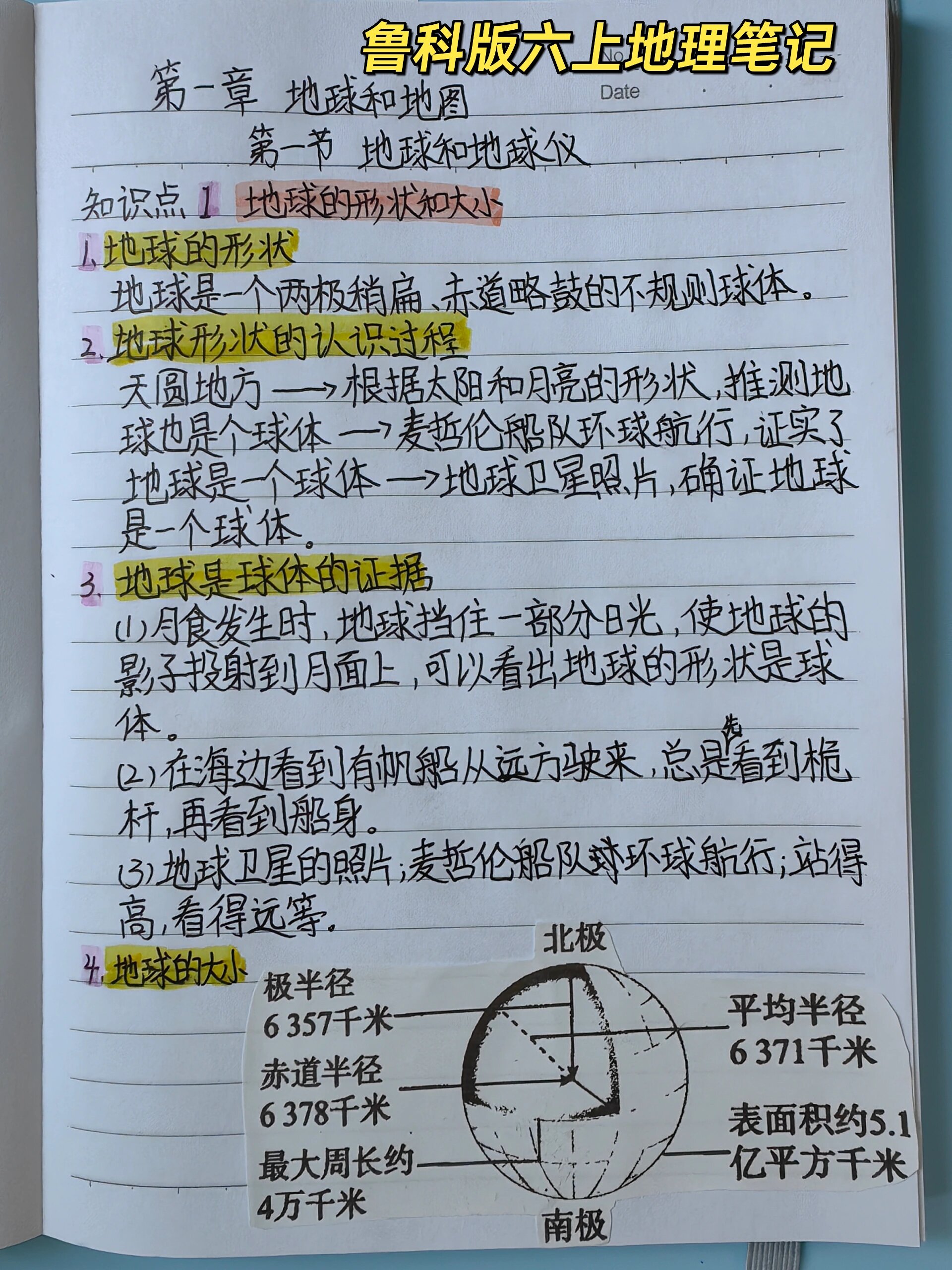 鲁科版六上地理笔记①