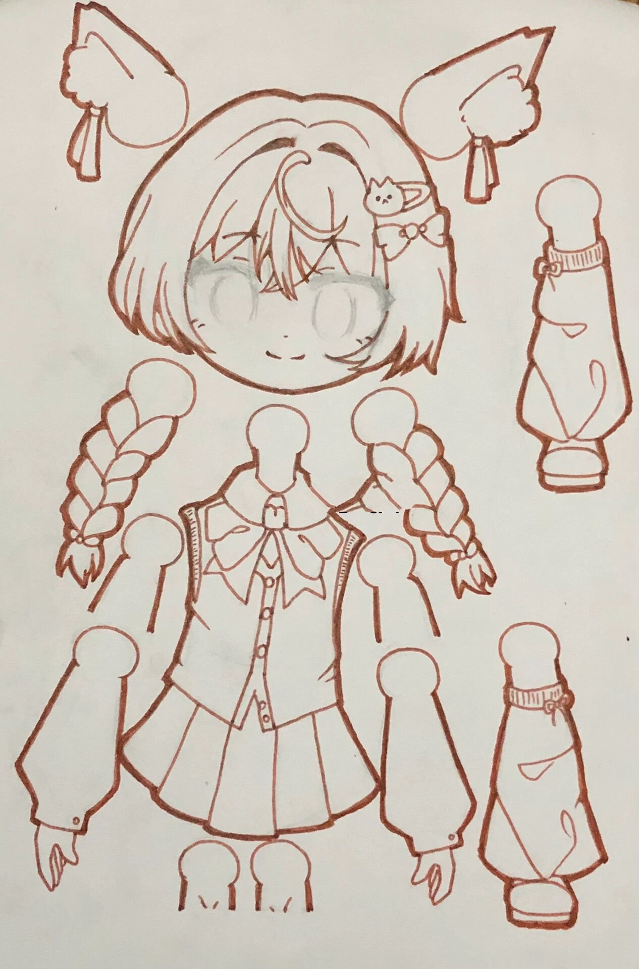 纸片人图纸 要的自行三连🙃有些圆圈画大了 得自己修改 作者懒 成品