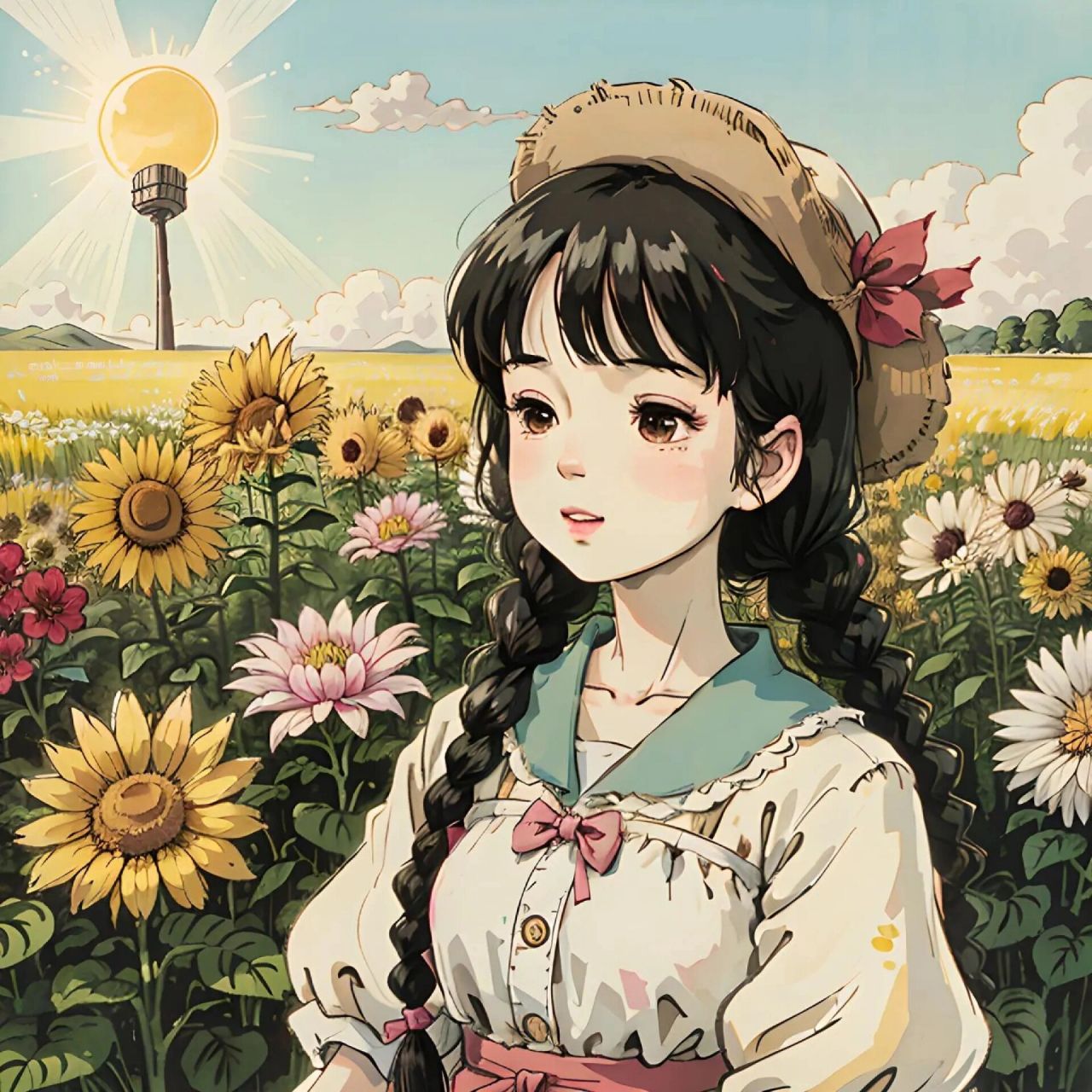 向日葵女孩‖治愈系动漫头像