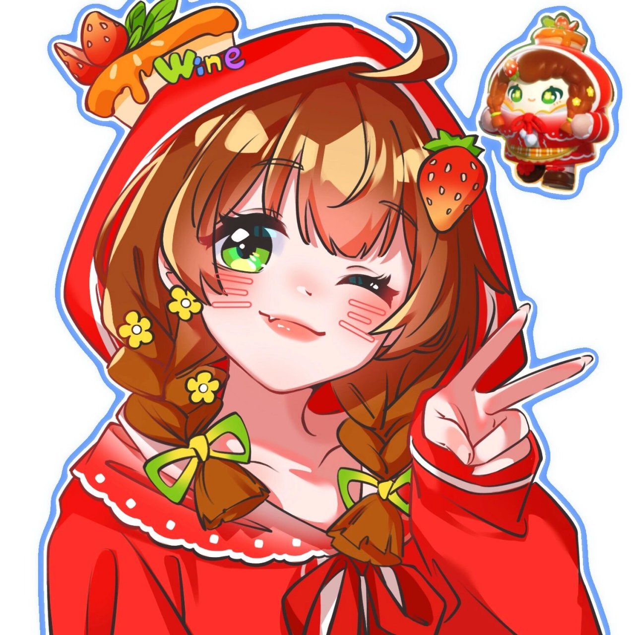 蛋仔派对|松饼小红帽 小红帽的头像,画的有点调皮了哈哈 好可爱的蛋仔