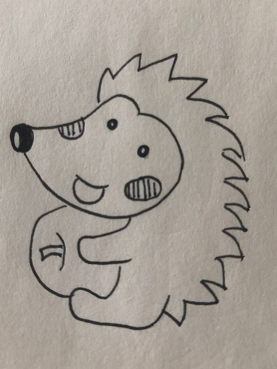 简笔画18/动物篇/刺猬02 简单又可爱的简笔画, 一起来打卡啊