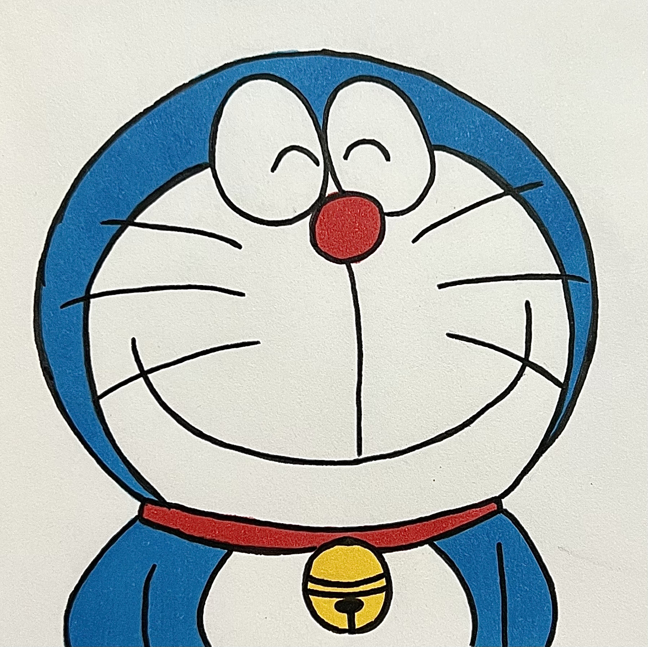 简笔画||开心的哆啦a梦99(附过程图) 色号在最后一张