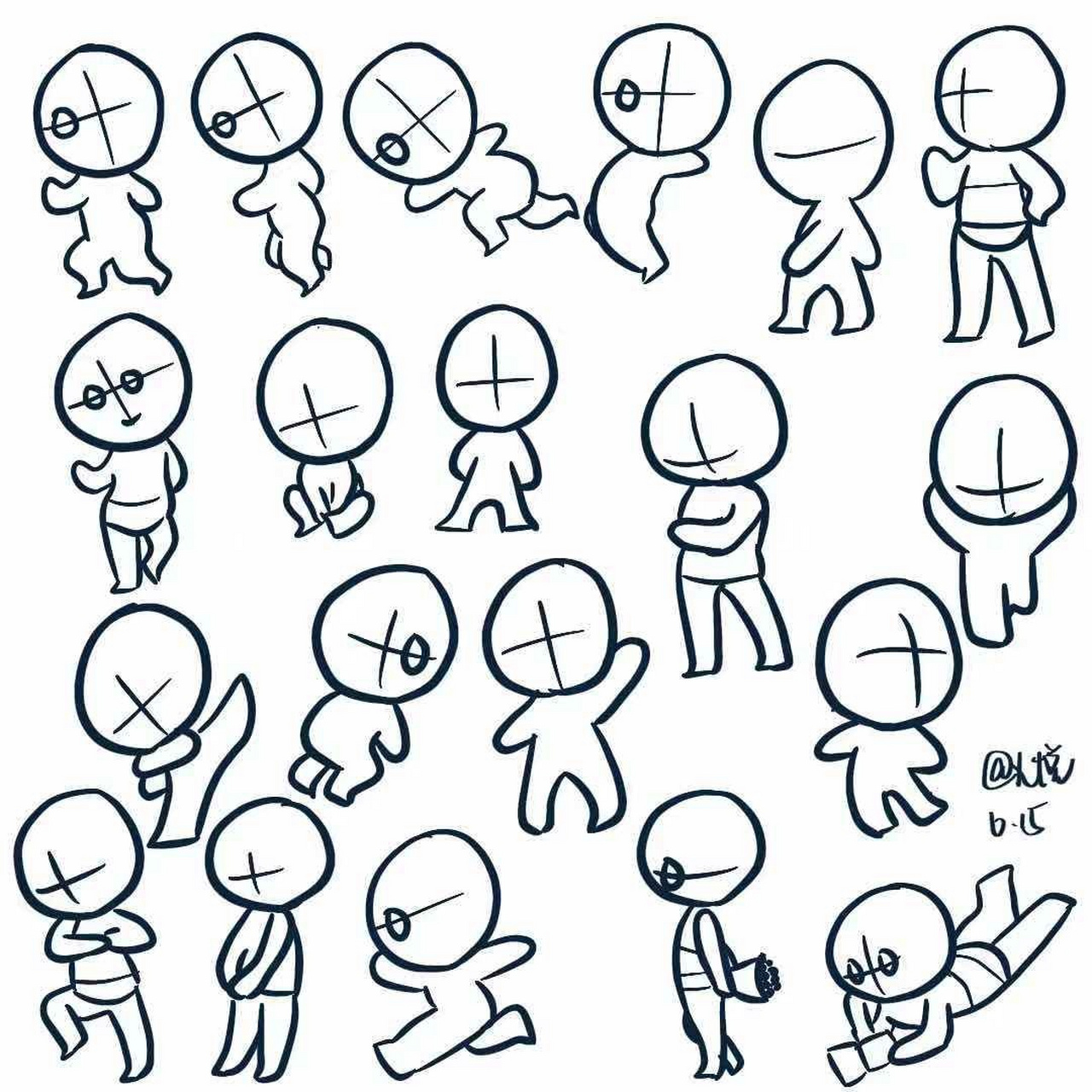 简笔画|人物线稿 #一颗橘子手绘打卡#d9 人物素体 临摹 #一颗橘子手绘